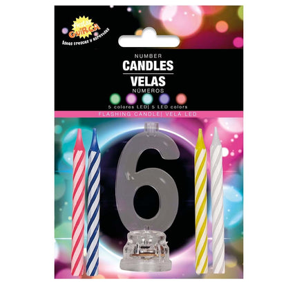 Ljusstake 6 år Led 13cm