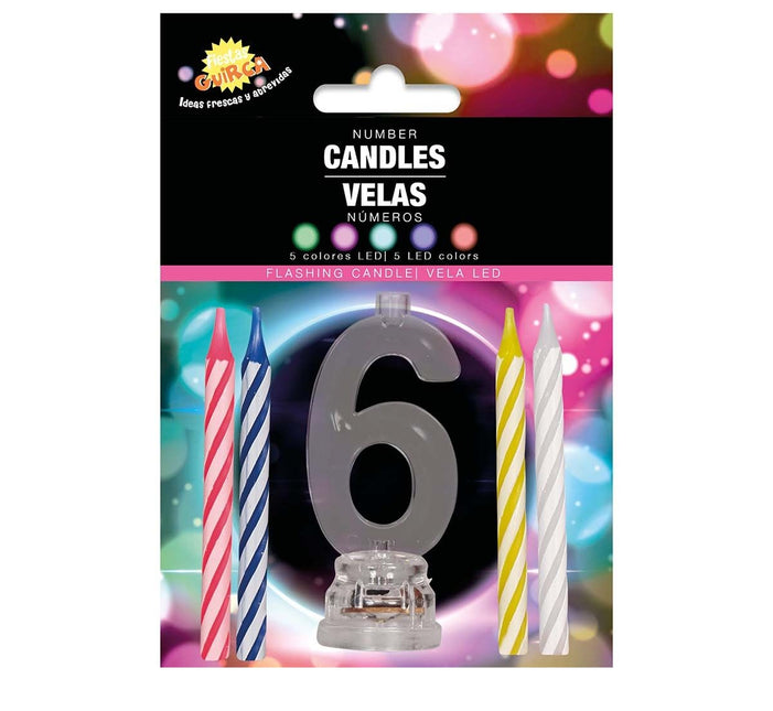 Ljusstake 6 år Led 13cm