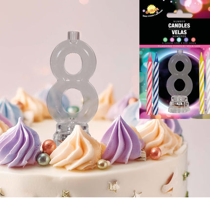 Ljusstake 8 år Led 13cm