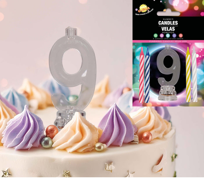 Ljusstake 9 år Led 13cm