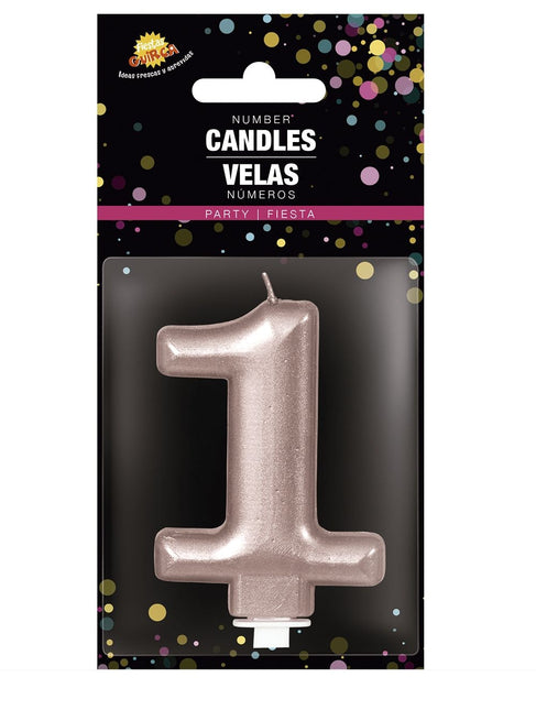 Roséguldljus 1 år 8cm