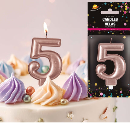 Roséguldljus 5 år 8cm