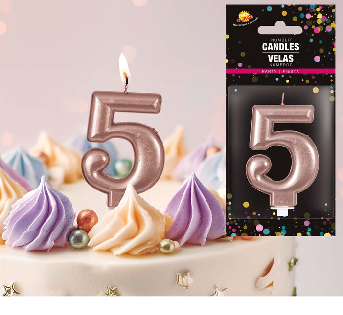 Roséguldljus 5 år 8cm