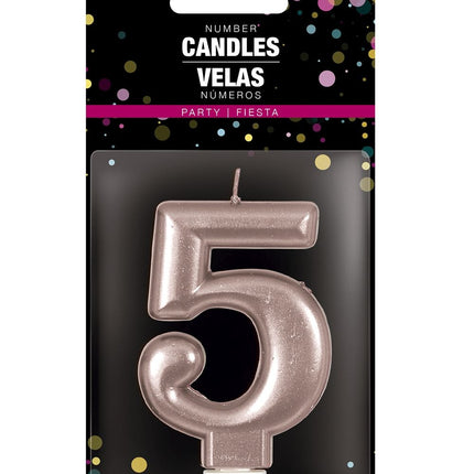 Roséguldljus 5 år 8cm