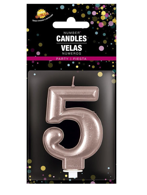 Roséguldljus 5 år 8cm