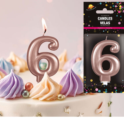 Roséguldljus 6 år 8cm