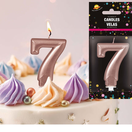 Roséguldljus 7 år 8cm