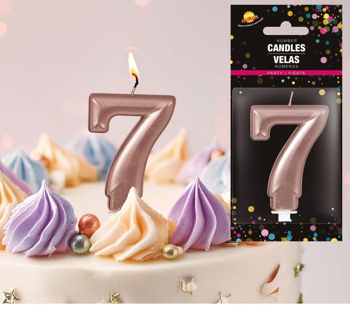 Roséguldljus 7 år 8cm