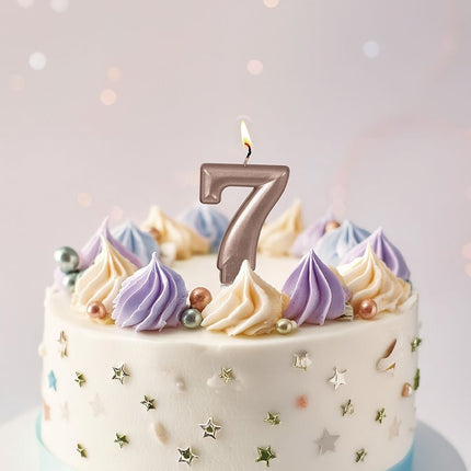 Roséguldljus 7 år 8cm