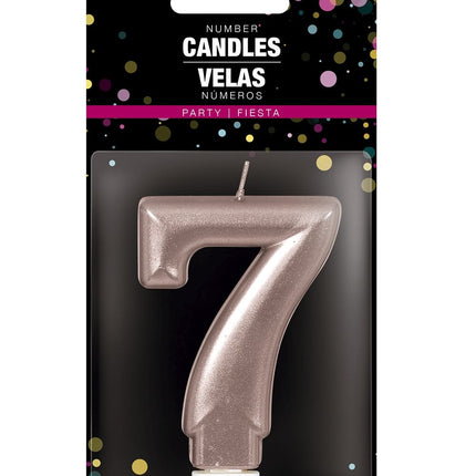 Roséguldljus 7 år 8cm