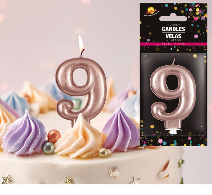 Roséguldljus 9 år 8cm