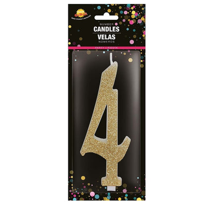 Guldljus 4 år Glitter 12,5cm