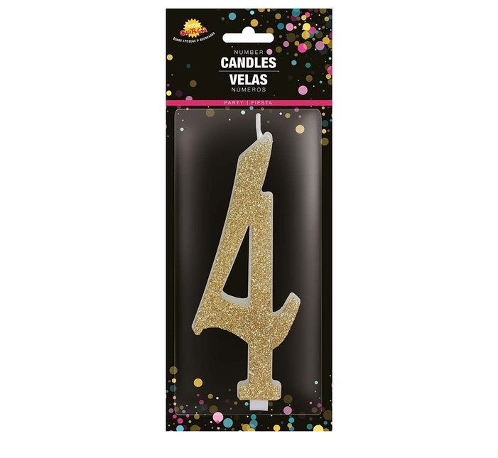 Guldljus 4 år Glitter 12,5cm