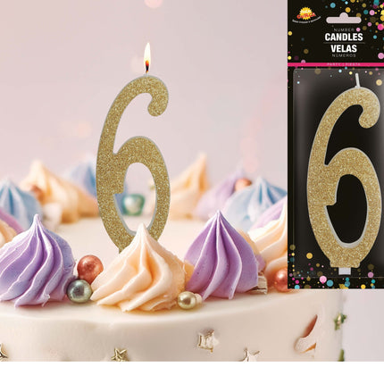 Guldljus 6 år Glitter 12,5cm