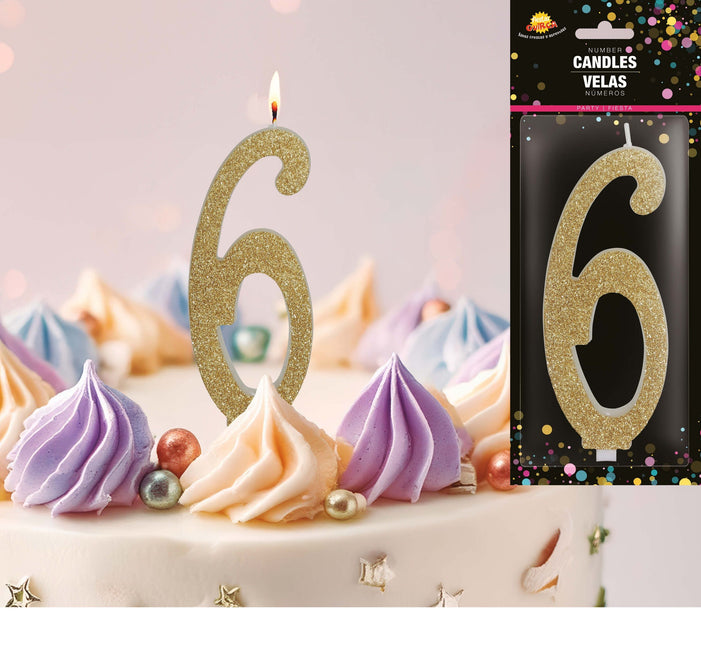 Guldljus 6 år Glitter 12,5cm