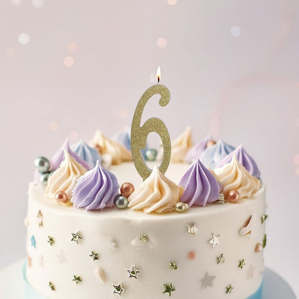 Guldljus 6 år Glitter 12,5cm