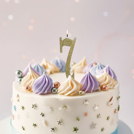 Guldljus 7 år Glitter 12,5cm