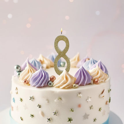 Guldljus 8 år Glitter 12,5cm