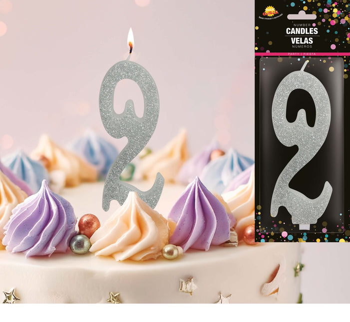 Silverljus 2 år Glitter 12,5cm