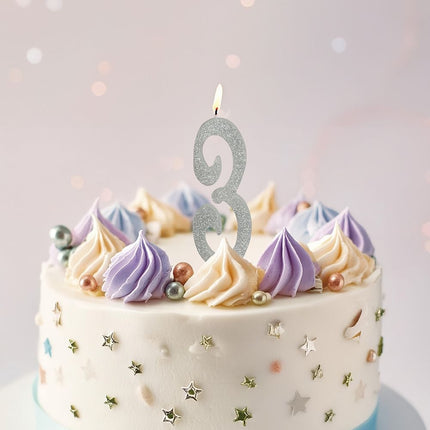 Silverljus 3 år Glitter 12,5cm