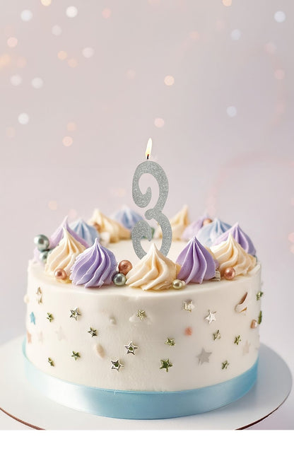 Silverljus 3 år Glitter 12,5cm