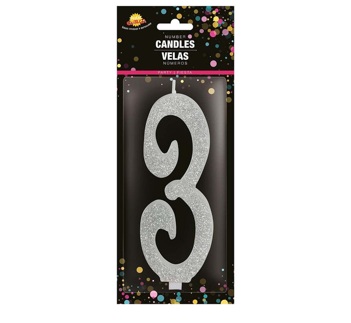 Silverljus 3 år Glitter 12,5cm