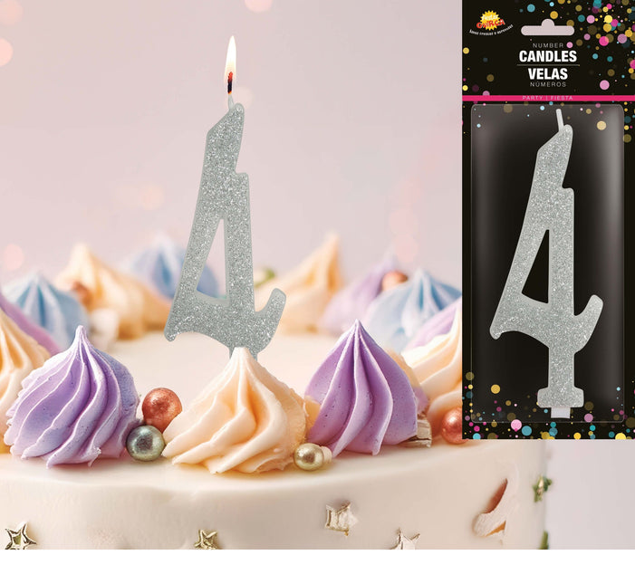 Silverljus 4 år Glitter 12,5cm