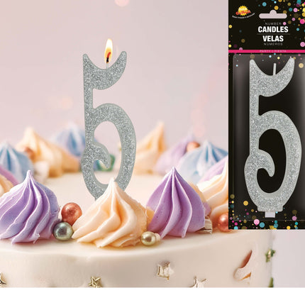 Silverljus 5 år Glitter 12,5cm