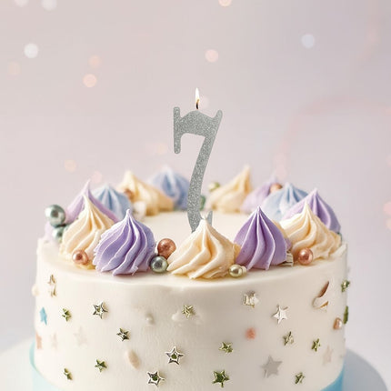 Silverljus 7 år Glitter 12,5cm