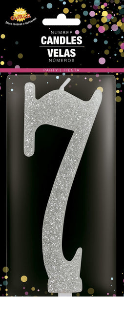 Silverljus 7 år Glitter 12,5cm