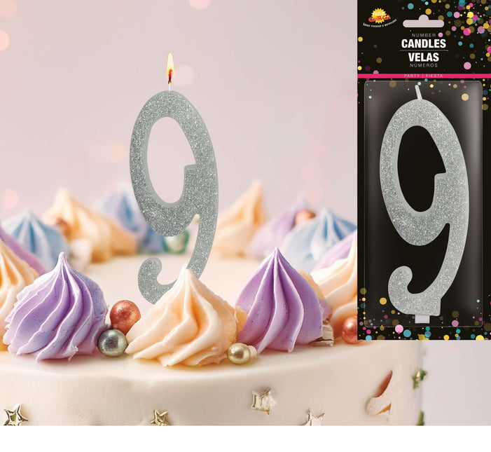 Silverljus 9 år Glitter 12,5cm