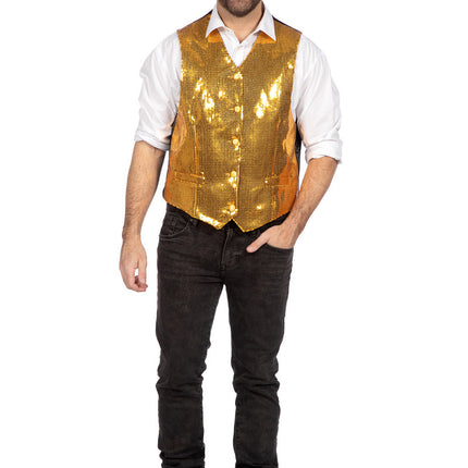 Golden Gilet Men Paljetter
