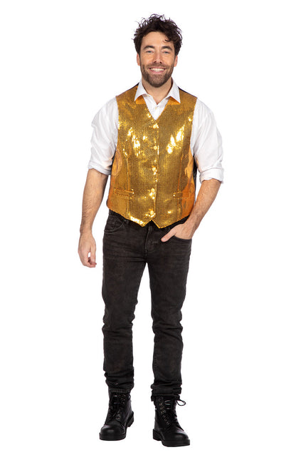 Golden Gilet Men Paljetter