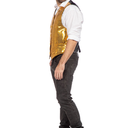 Golden Gilet Men Paljetter