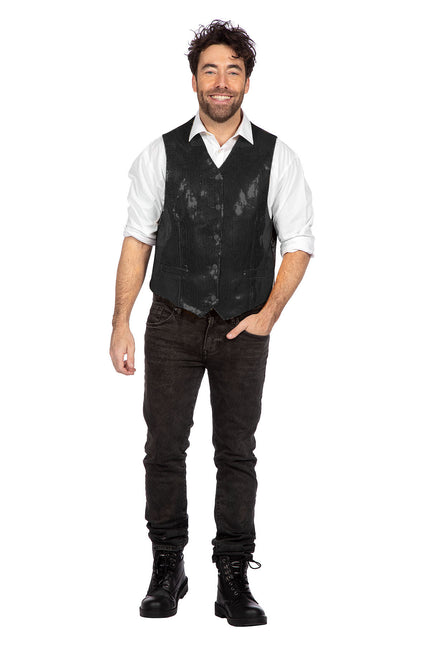 Svart Gilet Men Paljetter