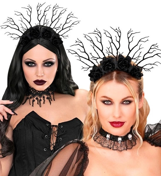 Dark Queen-huvudbonad, svart