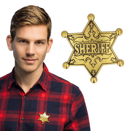 "Sheriff"-märke i guldmetall