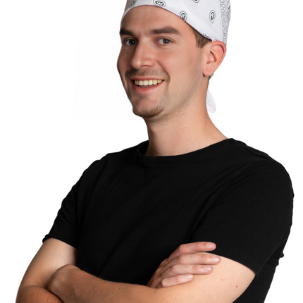 Vit bandana 52cm