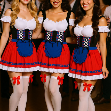Rode Dirndl Jurk Oktoberfest Anna