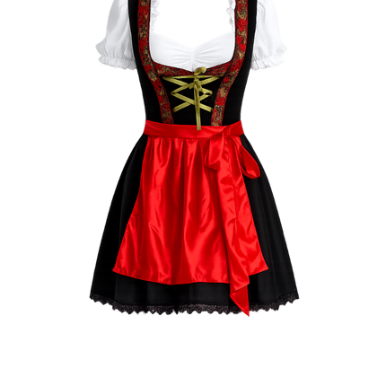 Röd dirndl-klänning till Oktoberfest – Rosalie
