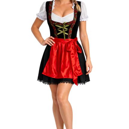 Röd dirndl-klänning till Oktoberfest – Rosalie