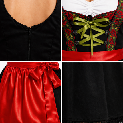 Röd dirndl-klänning till Oktoberfest – Rosalie
