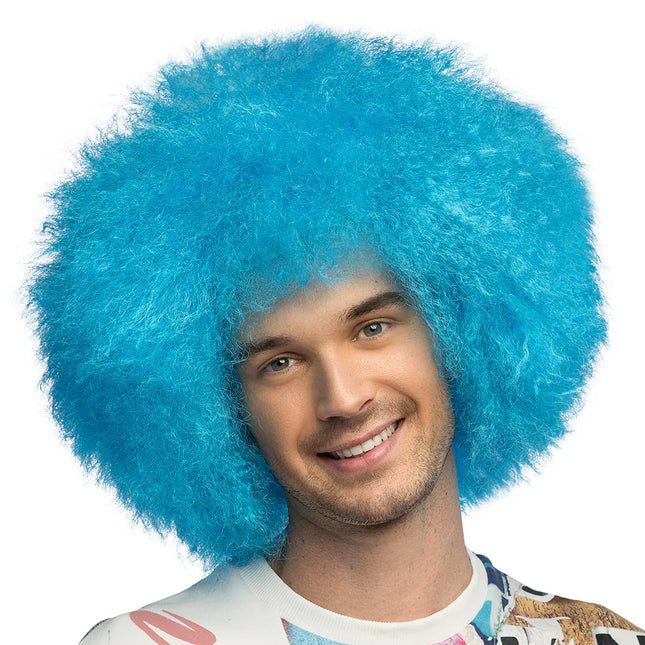 Neonperuk, blå afro