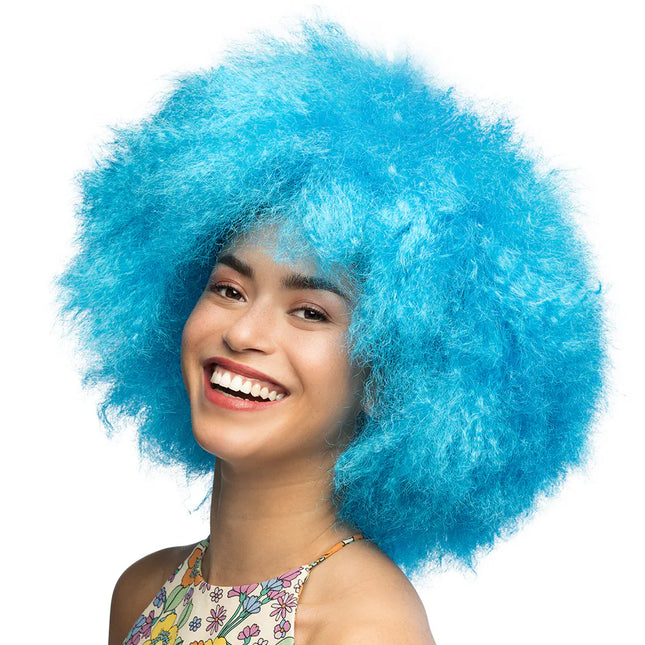 Neonperuk, blå afro
