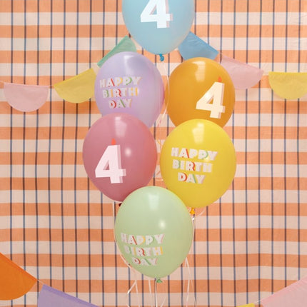 4 Jaar Ballonnen 30cm 50st van Partydeco koop je bij Partywinkel