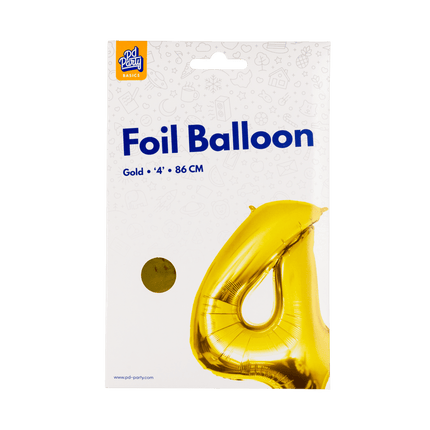 4 Jaar Cijfer Ballon Goud Leeg 86cm van Paper Dreams koop je bij Partywinkel