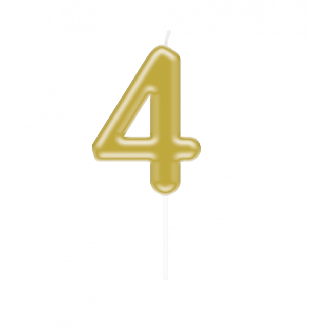 4 Jaar Kaars Goud 10,5cm van Paper Dreams koop je bij Partywinkel