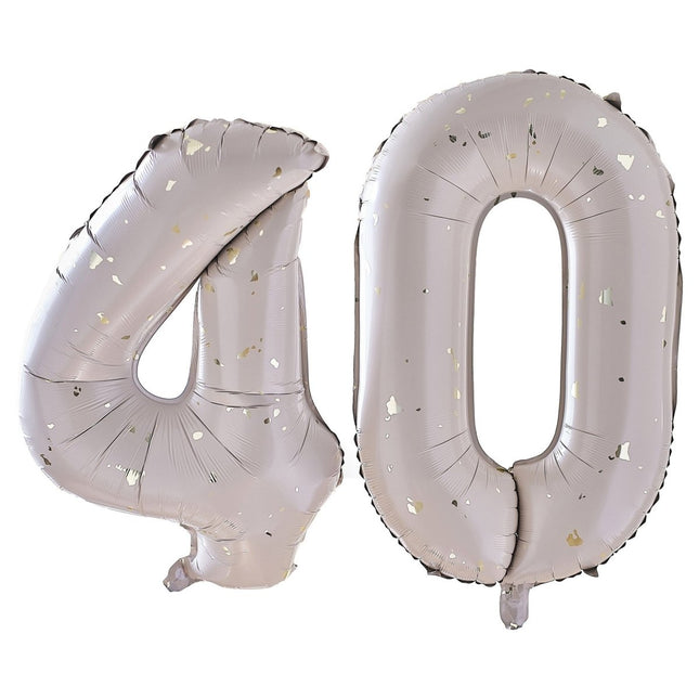 40 Jaar Cijfer Ballon Leeg 60cm van Ginger Ray koop je bij Partywinkel
