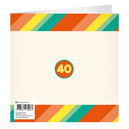 40 Jaar Wenskaart 23cm van Paper Dreams koop je bij Partywinkel