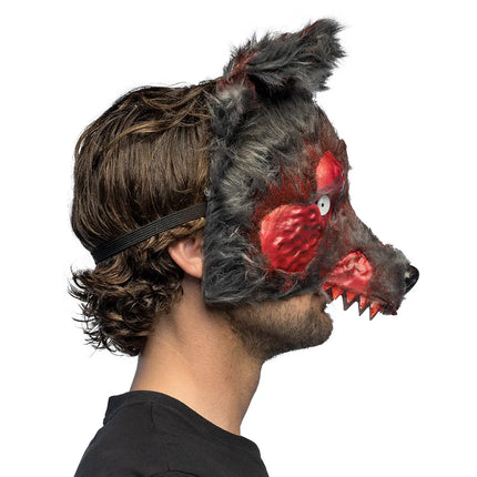 Weerwolf Masker Zwart Bloederig